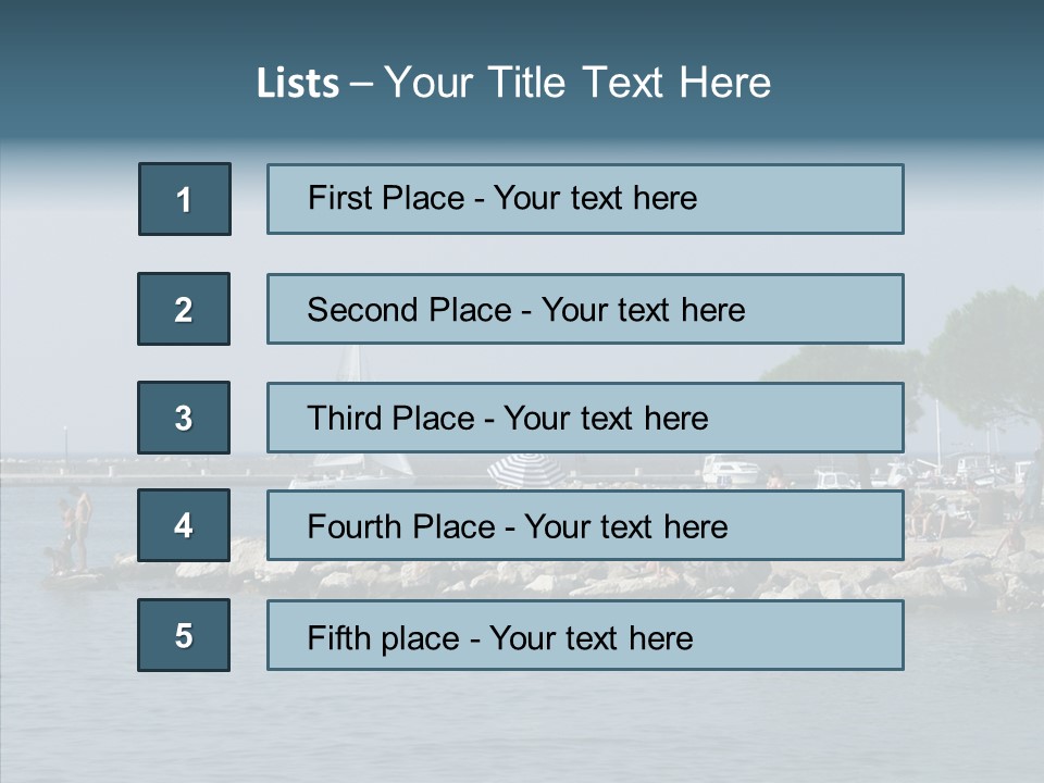 Sea Boat Vacation PowerPoint Template