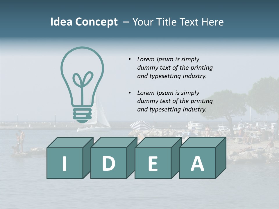 Sea Boat Vacation PowerPoint Template