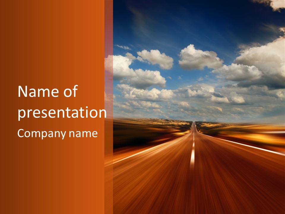 Landscape Horizon Automobile PowerPoint Template