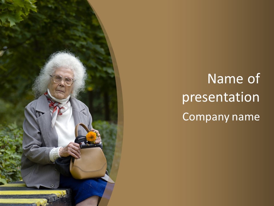Woman Sadness Outdoors PowerPoint Template