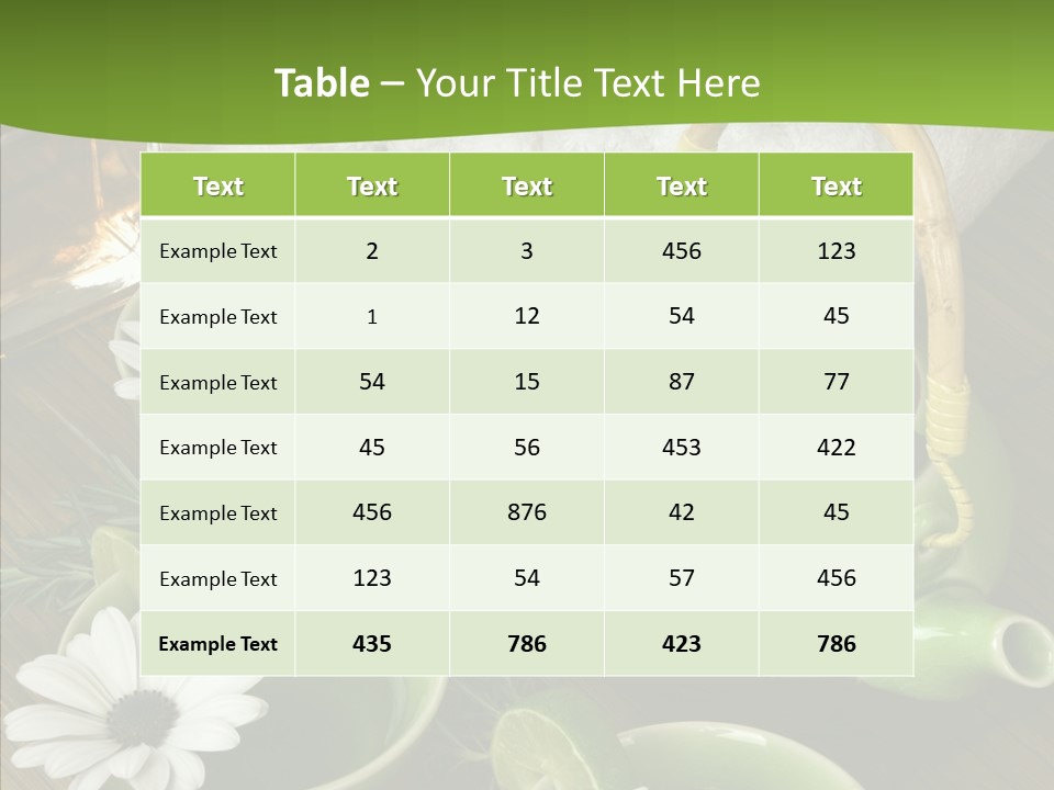 Tea Vegetable Salon PowerPoint Template