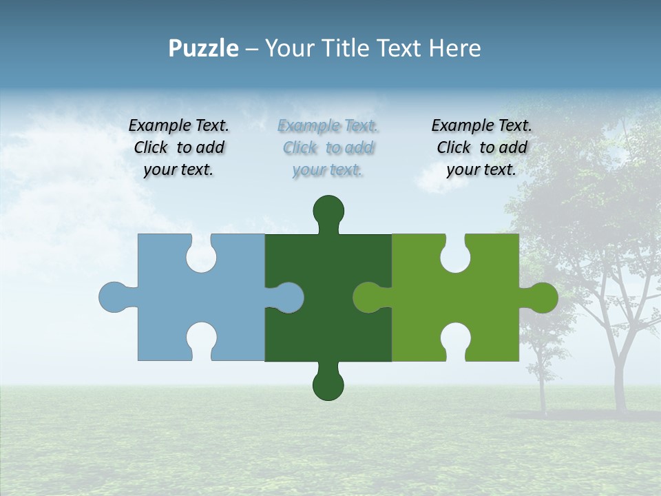 Cloudscape Illustrated Blue PowerPoint Template