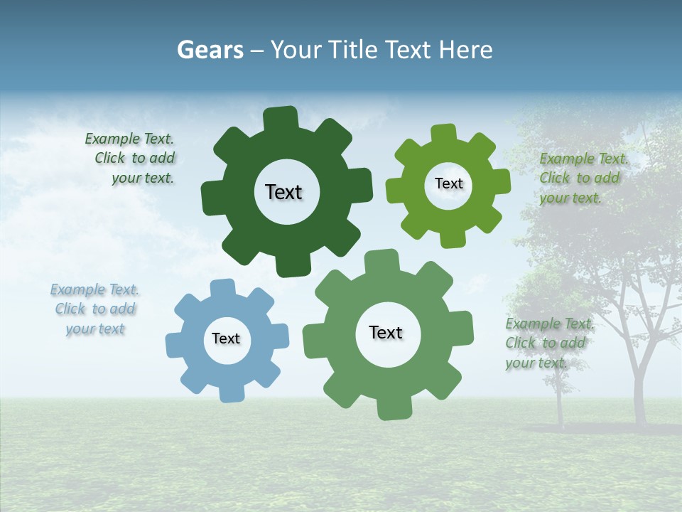 Cloudscape Illustrated Blue PowerPoint Template