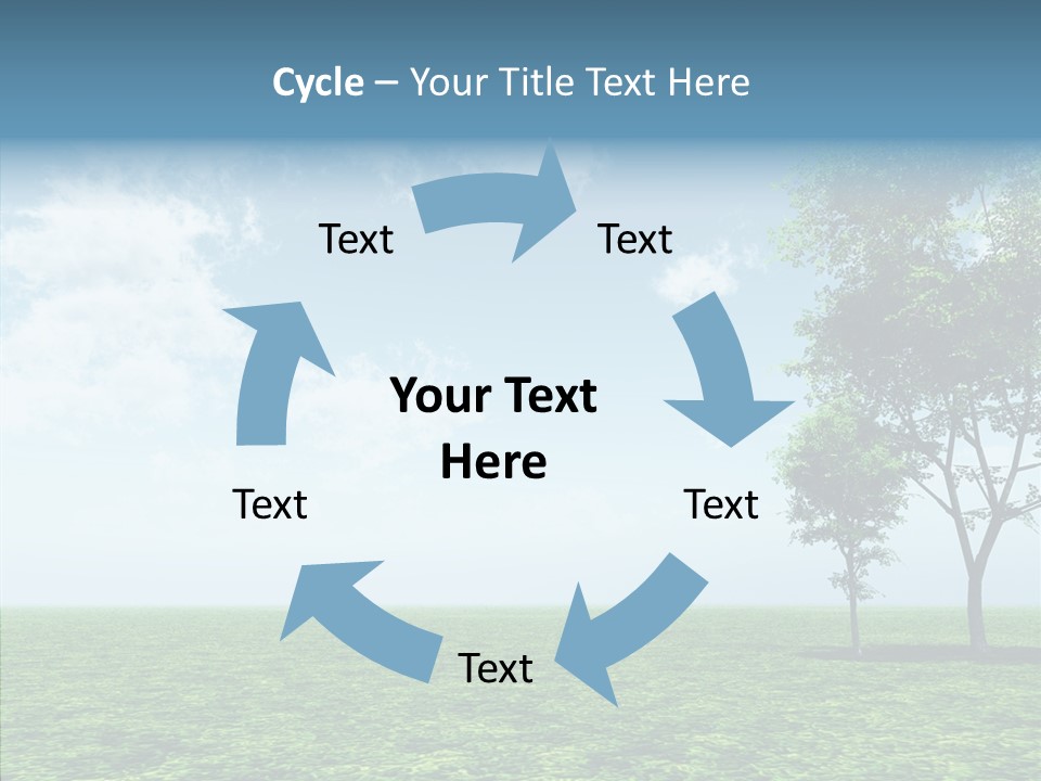 Cloudscape Illustrated Blue PowerPoint Template