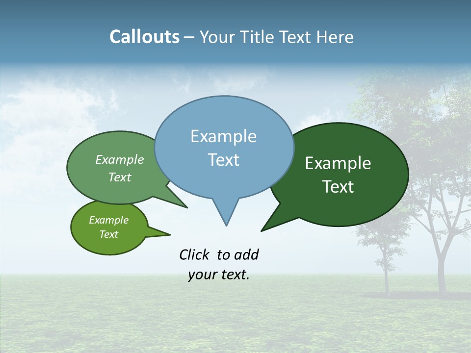 Cloudscape Illustrated Blue PowerPoint Template