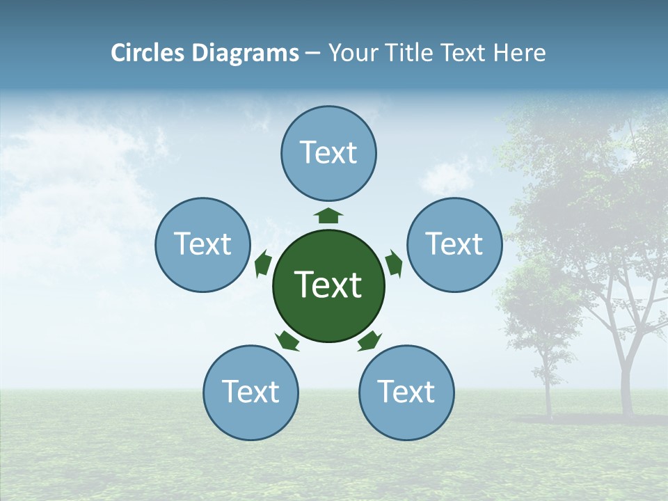 Cloudscape Illustrated Blue PowerPoint Template