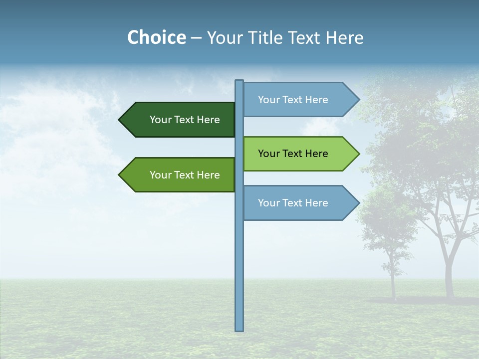 Cloudscape Illustrated Blue PowerPoint Template