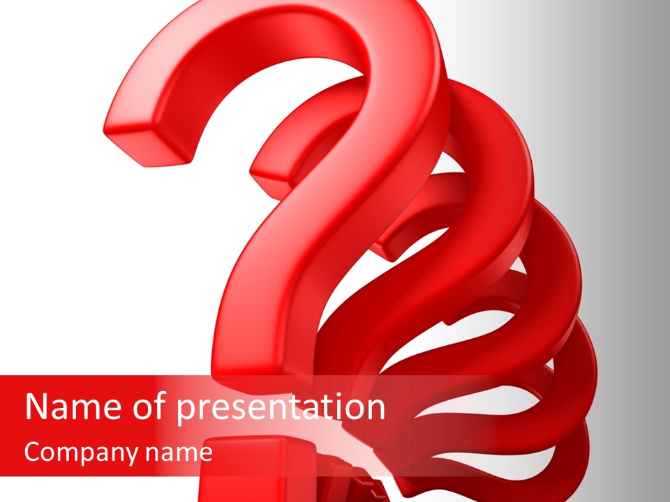 Ask Symbol White PowerPoint Template