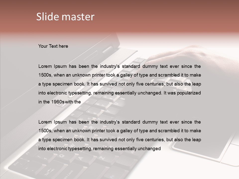 Black Laptop Hand PowerPoint Template