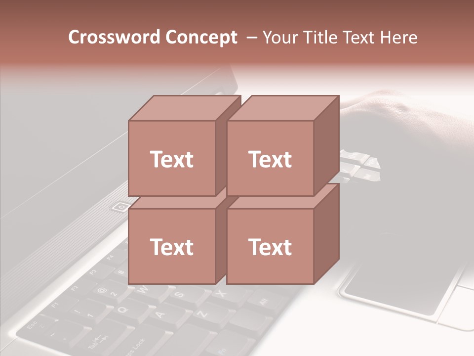 Black Laptop Hand PowerPoint Template