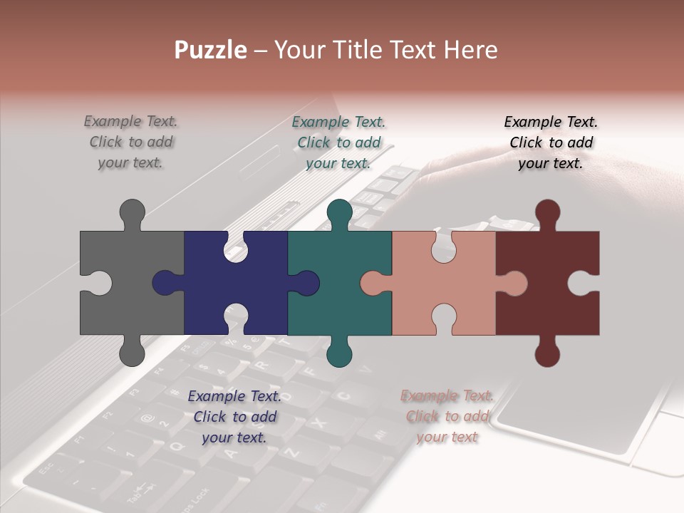 Black Laptop Hand PowerPoint Template