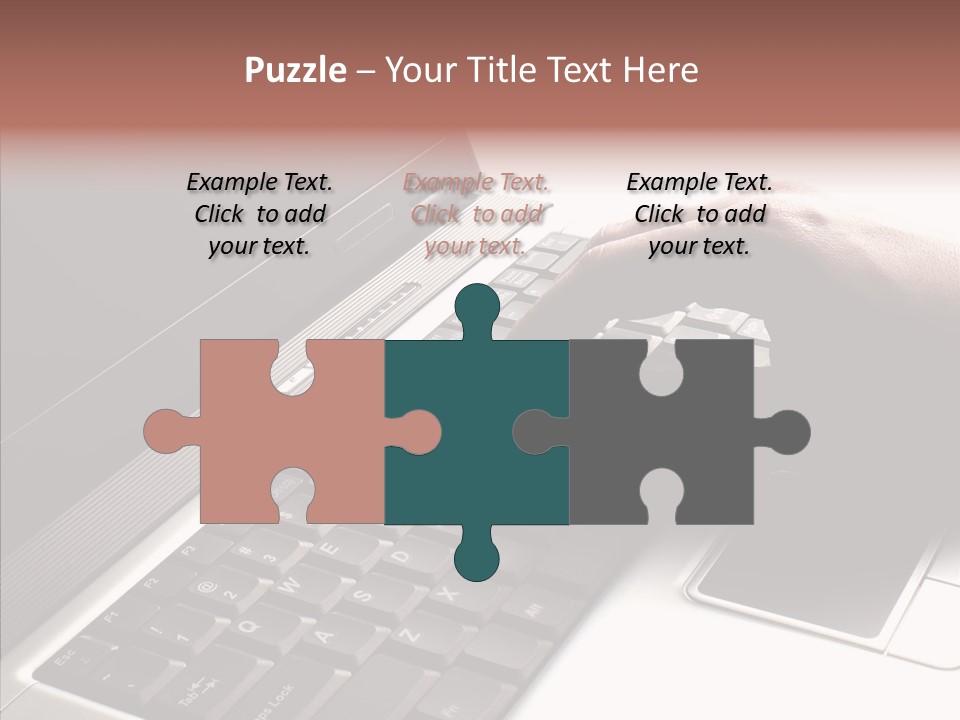 Black Laptop Hand PowerPoint Template