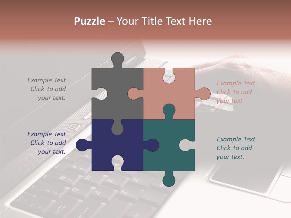 Black Laptop Hand PowerPoint Template