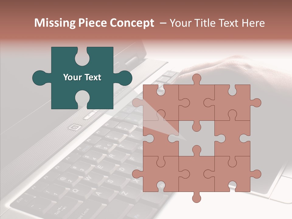 Black Laptop Hand PowerPoint Template