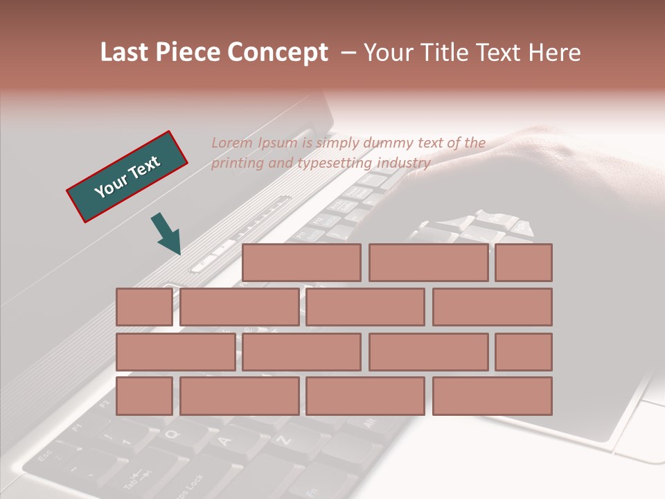 Black Laptop Hand PowerPoint Template