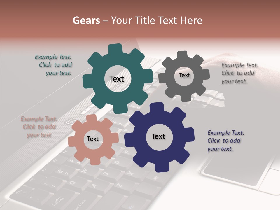 Black Laptop Hand PowerPoint Template