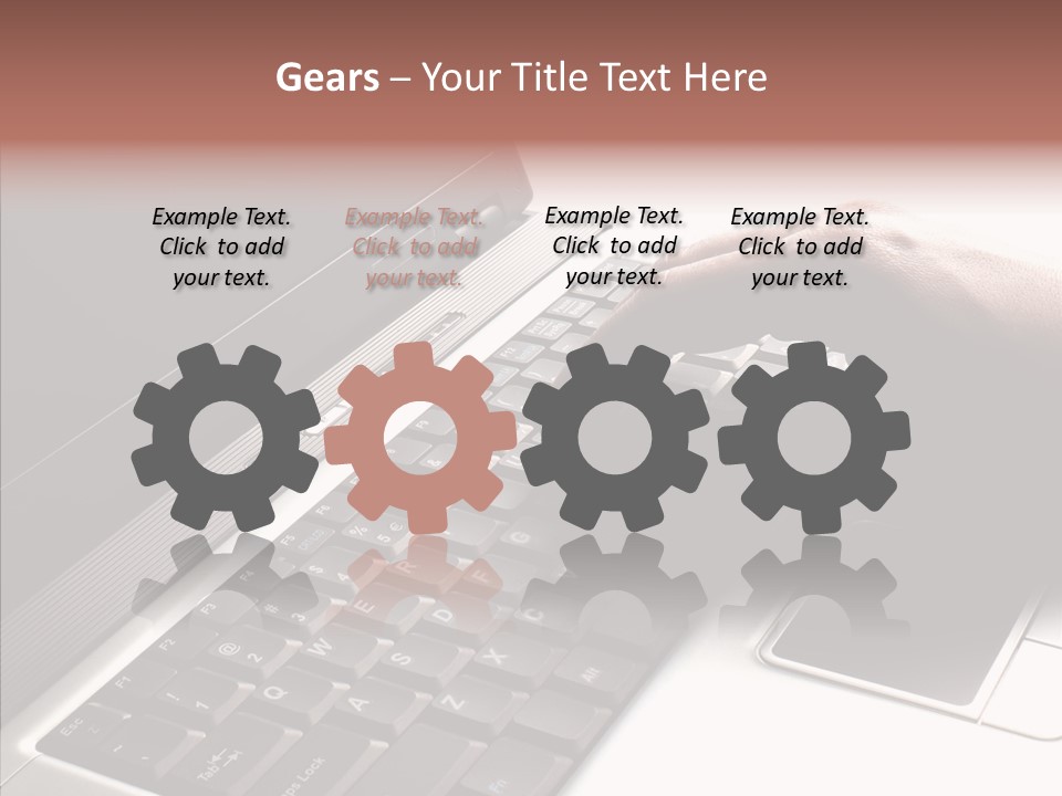 Black Laptop Hand PowerPoint Template