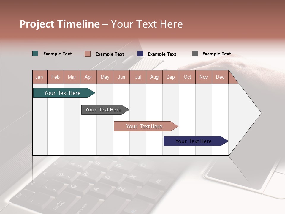 Black Laptop Hand PowerPoint Template