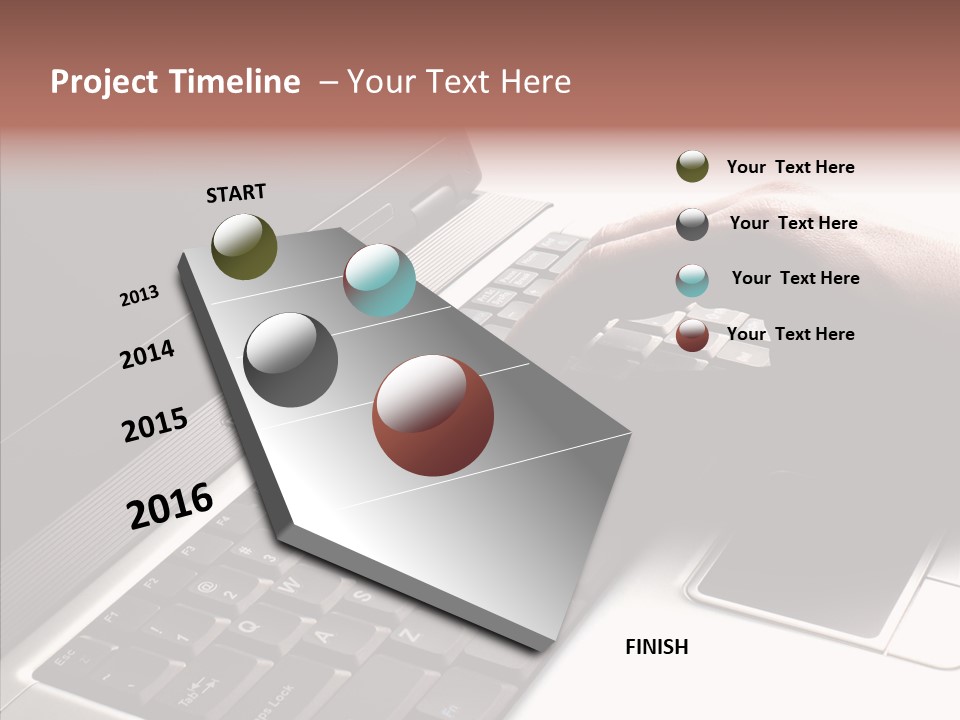 Black Laptop Hand PowerPoint Template
