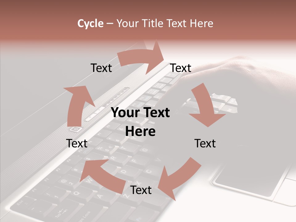 Black Laptop Hand PowerPoint Template