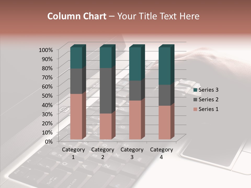 Black Laptop Hand PowerPoint Template