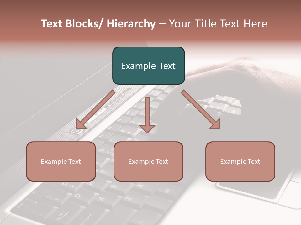 Black Laptop Hand PowerPoint Template