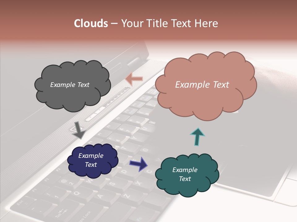 Black Laptop Hand PowerPoint Template