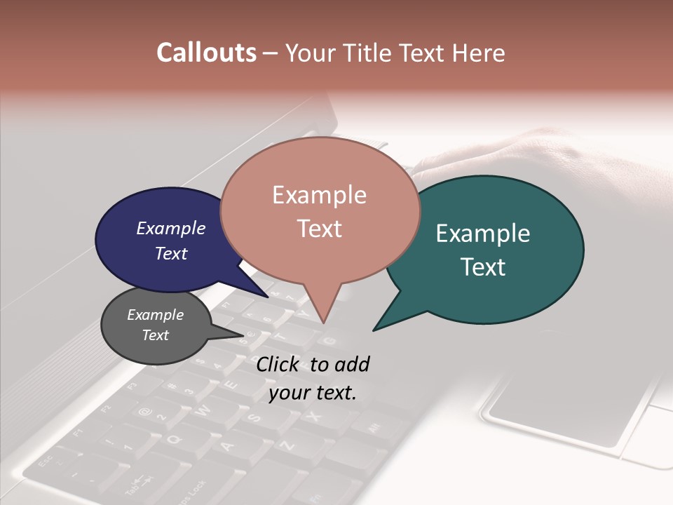 Black Laptop Hand PowerPoint Template