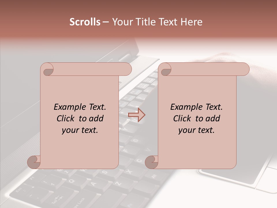 Black Laptop Hand PowerPoint Template
