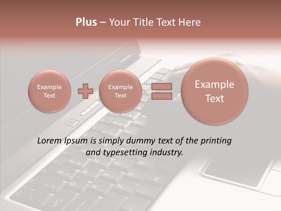 Black Laptop Hand PowerPoint Template