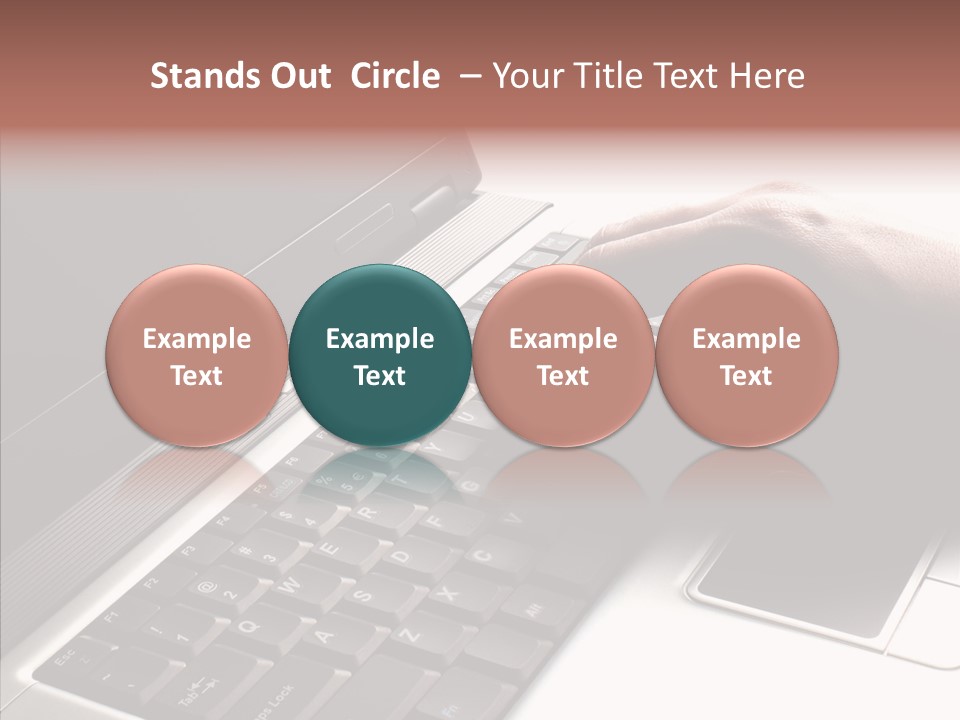 Black Laptop Hand PowerPoint Template