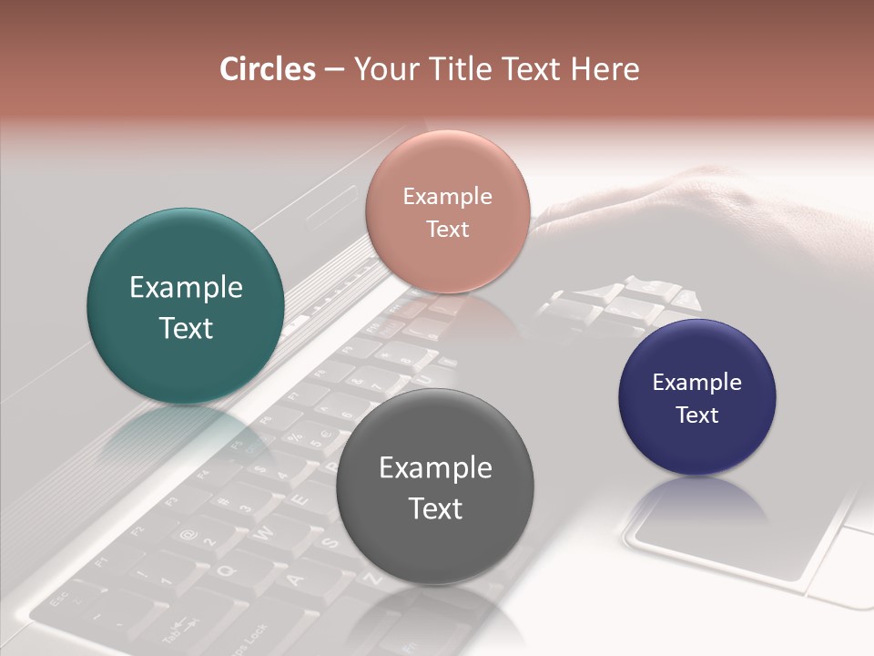 Black Laptop Hand PowerPoint Template