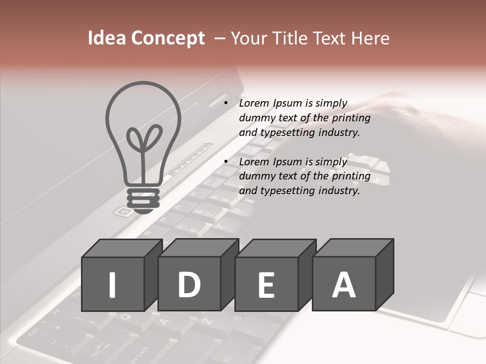 Black Laptop Hand PowerPoint Template