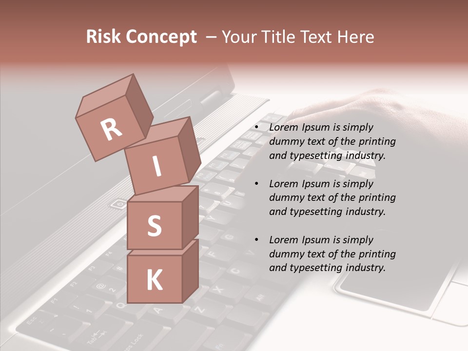 Black Laptop Hand PowerPoint Template