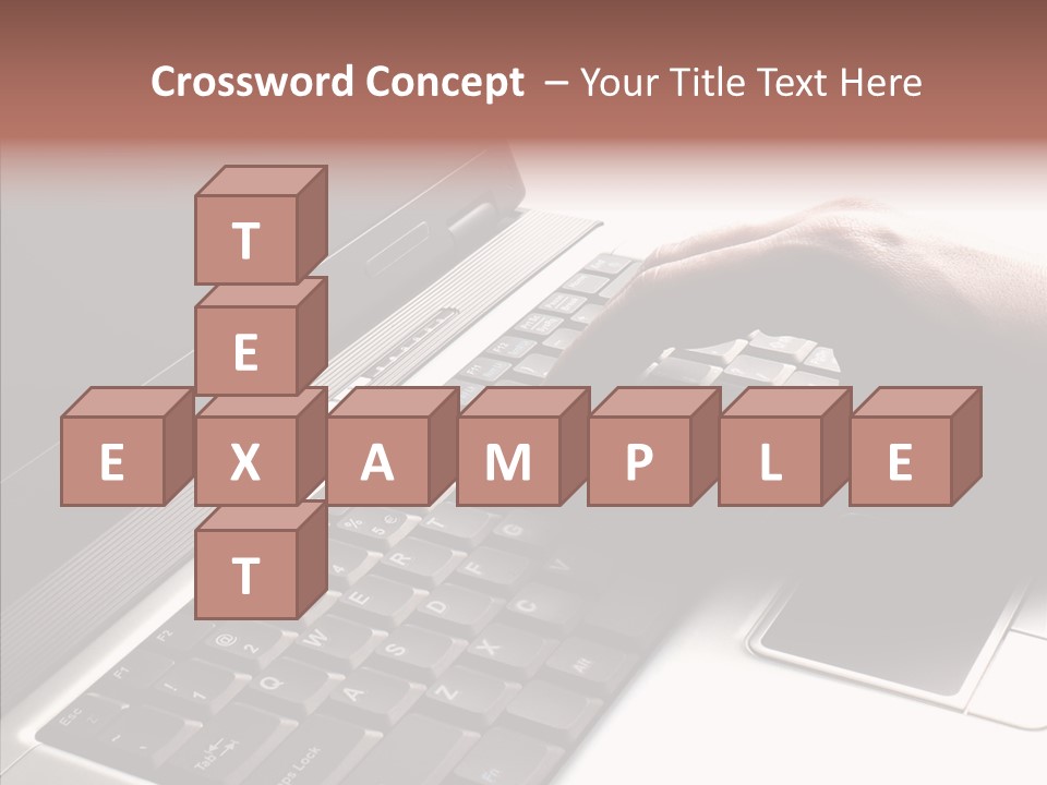 Black Laptop Hand PowerPoint Template