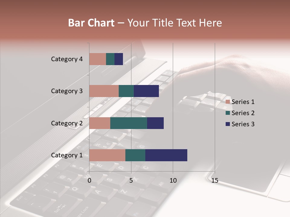 Black Laptop Hand PowerPoint Template