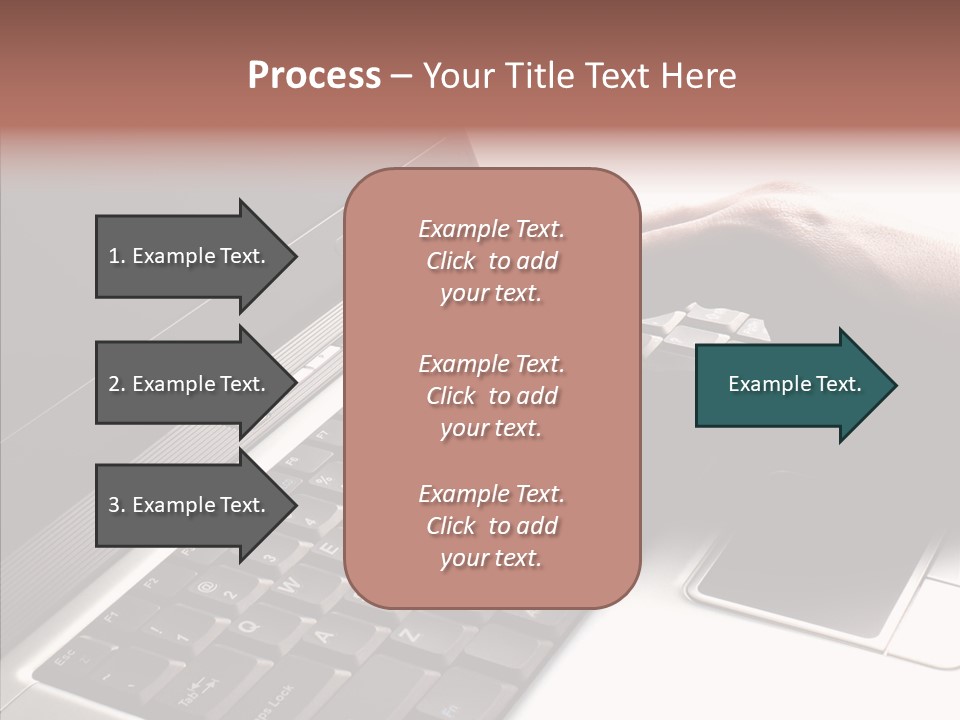 Black Laptop Hand PowerPoint Template