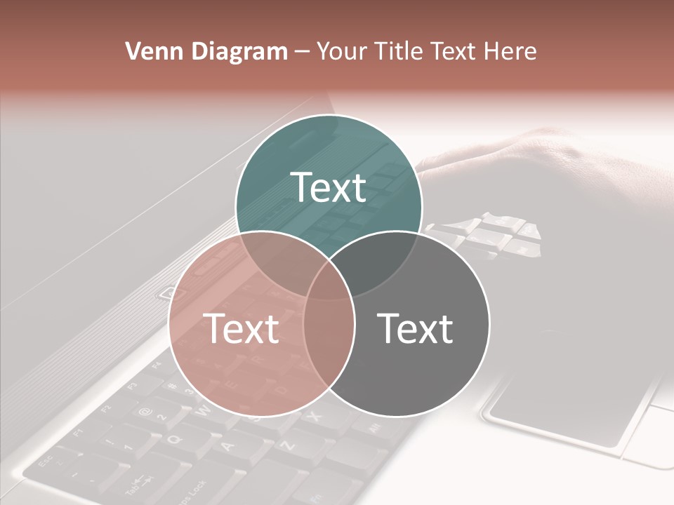 Black Laptop Hand PowerPoint Template