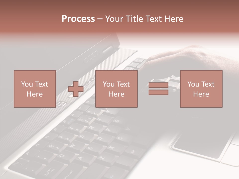 Black Laptop Hand PowerPoint Template