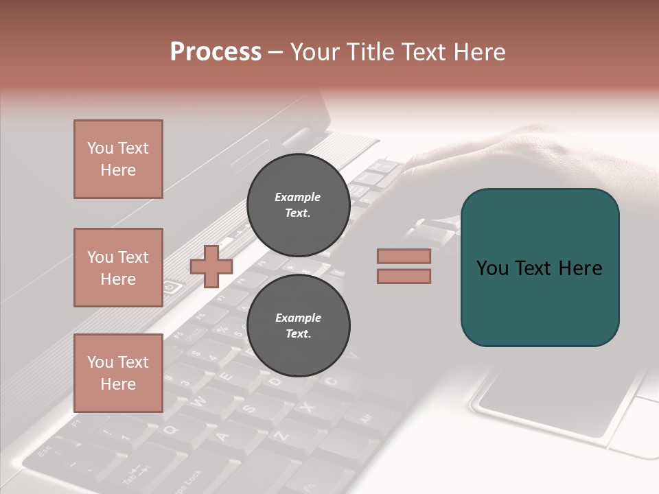 Black Laptop Hand PowerPoint Template