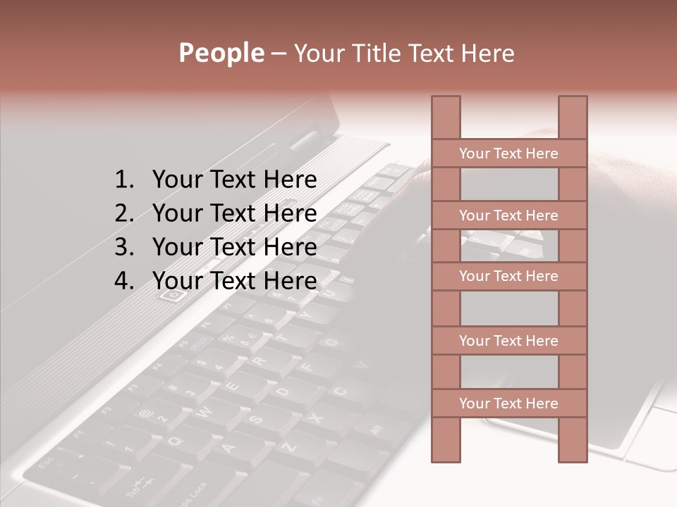 Black Laptop Hand PowerPoint Template