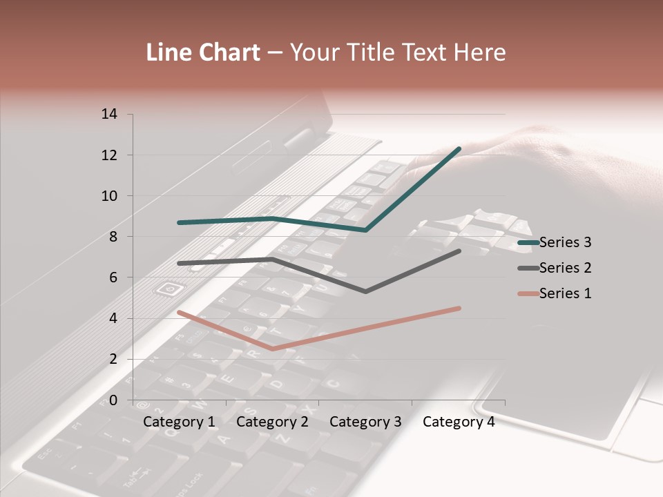Black Laptop Hand PowerPoint Template