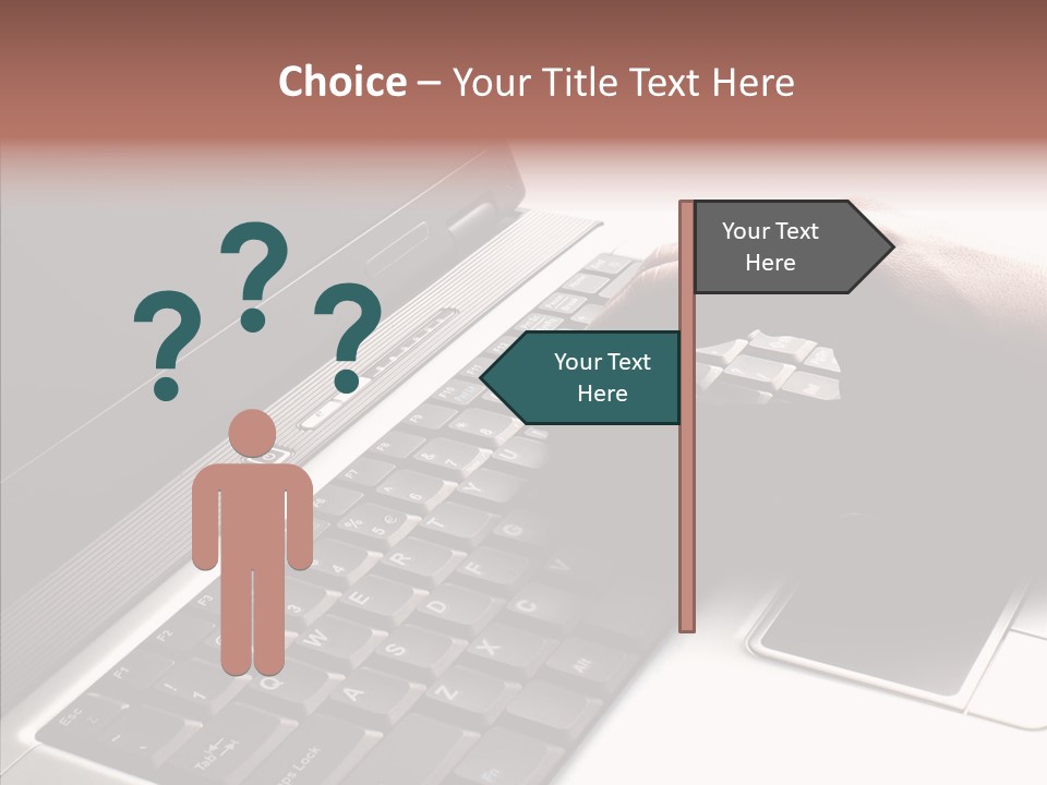 Black Laptop Hand PowerPoint Template