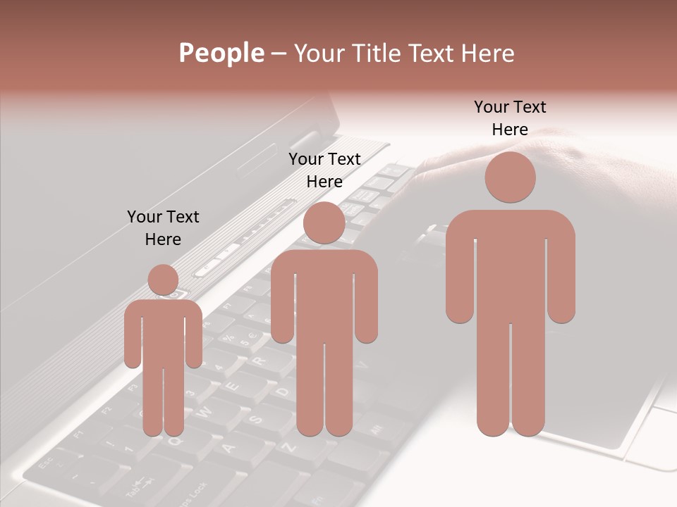 Black Laptop Hand PowerPoint Template