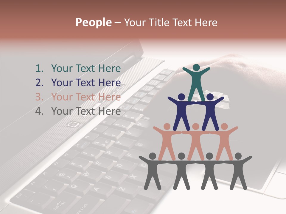 Black Laptop Hand PowerPoint Template