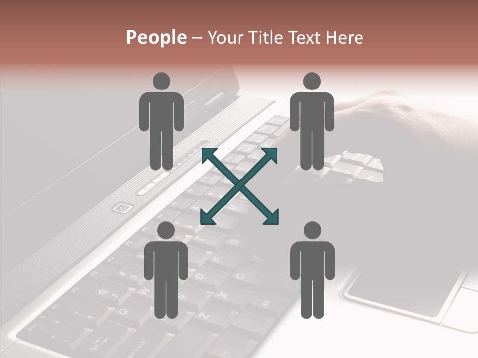 Black Laptop Hand PowerPoint Template