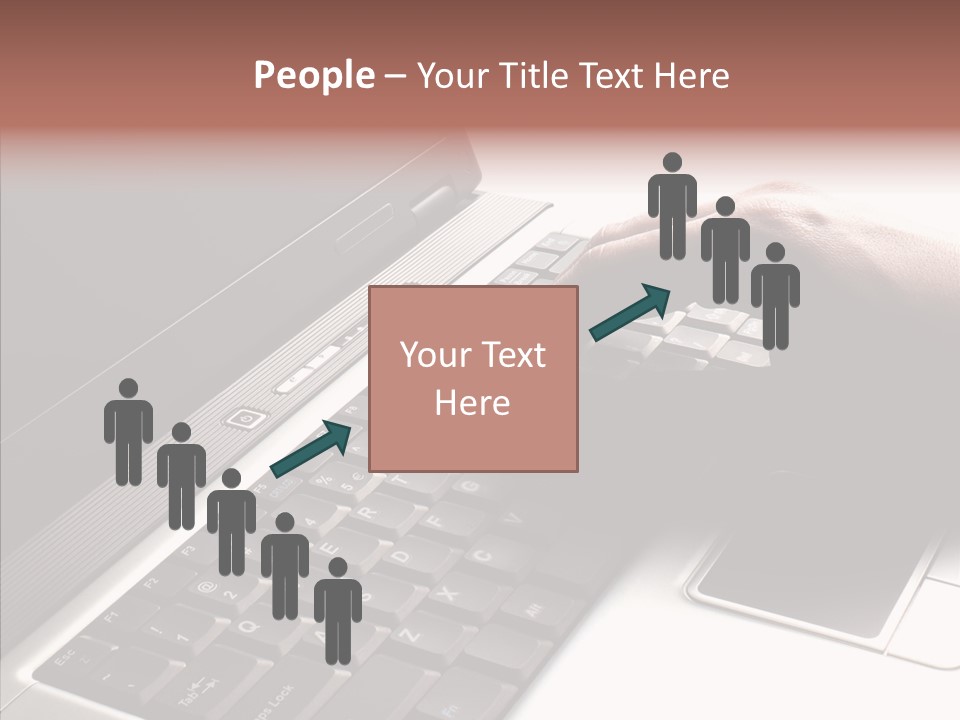 Black Laptop Hand PowerPoint Template