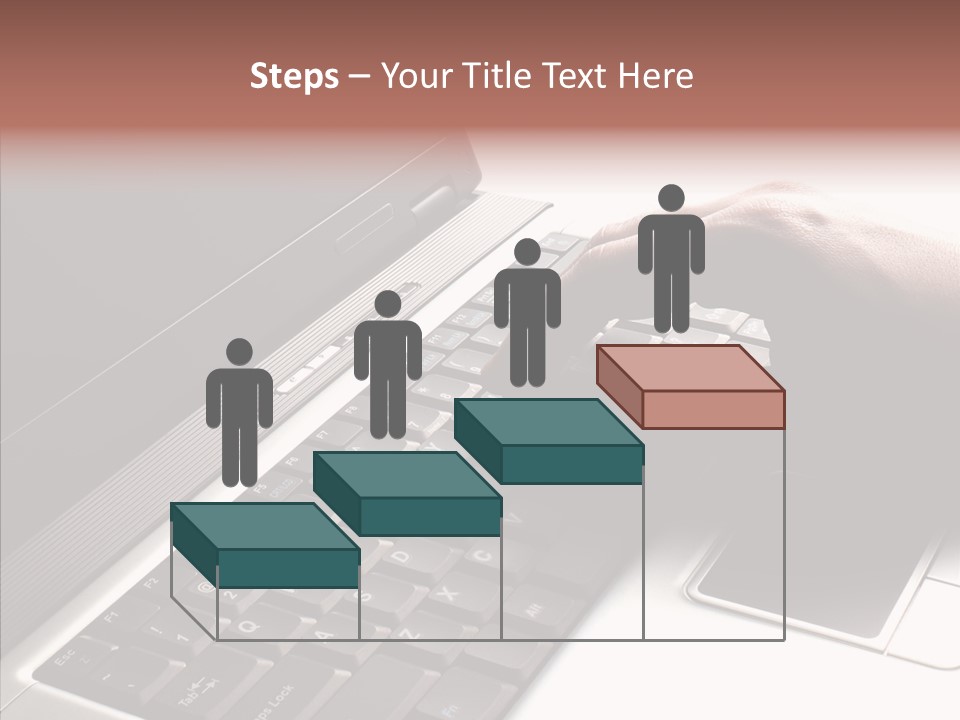 Black Laptop Hand PowerPoint Template