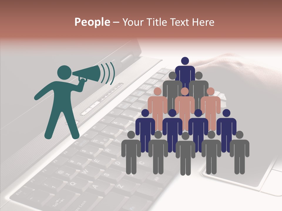 Black Laptop Hand PowerPoint Template