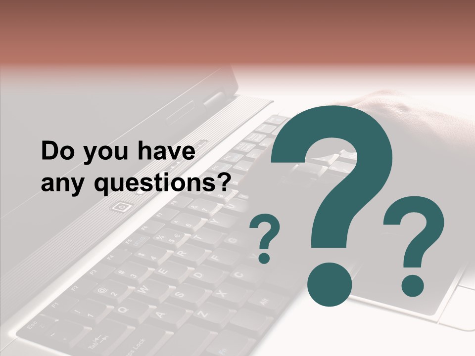 Black Laptop Hand PowerPoint Template